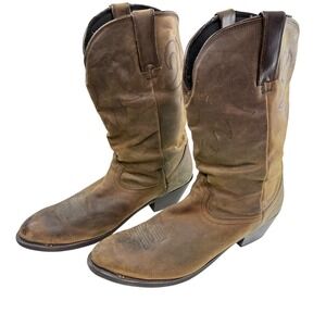 Road Wolf Slouch Cowgirl Western Boots Women Size 10M Brown Leather Mid Calf